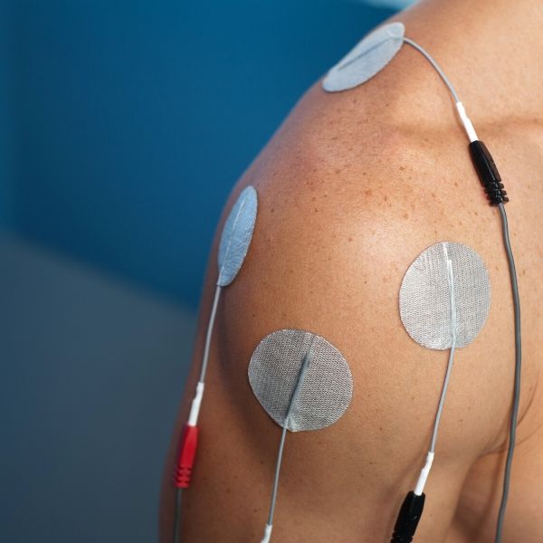 Traditional E-Stim patches and wires. 