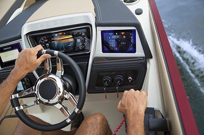 instrument dials and gauges on a boat's dashboard - boating dials and gauges