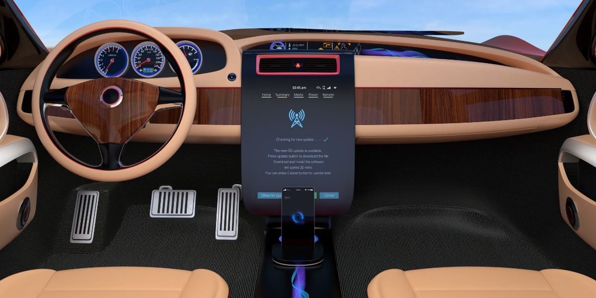 Capacitive Touch Display Mock Up In Modern Vehicle