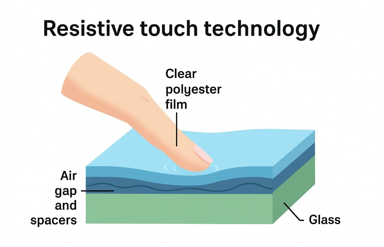 Illustration of a Resistive touchscreen technology