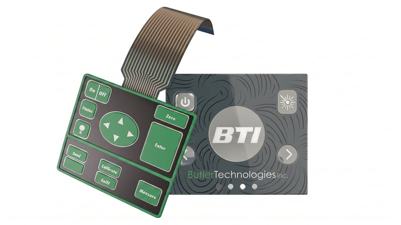 Membrane switch and graphic overlay user interface