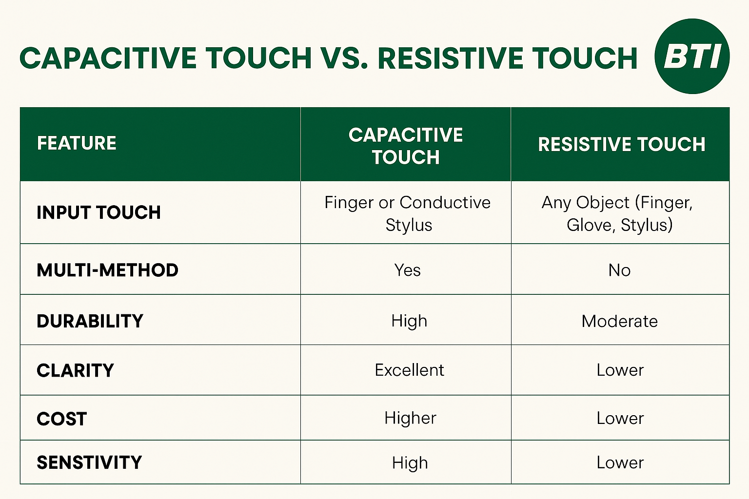 Capacitive Touch vs. Resistive Touch