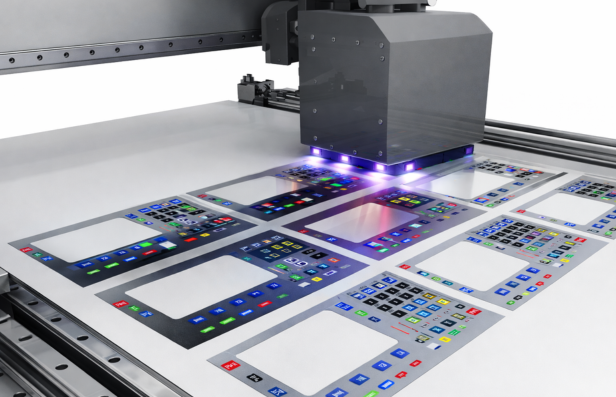 Digital printing of custom graphic overlays on PET film