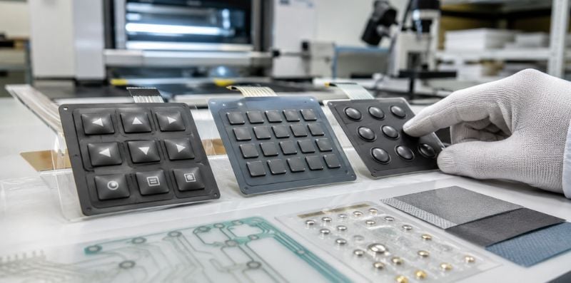 Membrane switch emboss type comparison with gloved tactile testing