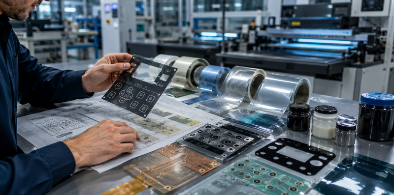 Material selection process for membrane switch manufacturing