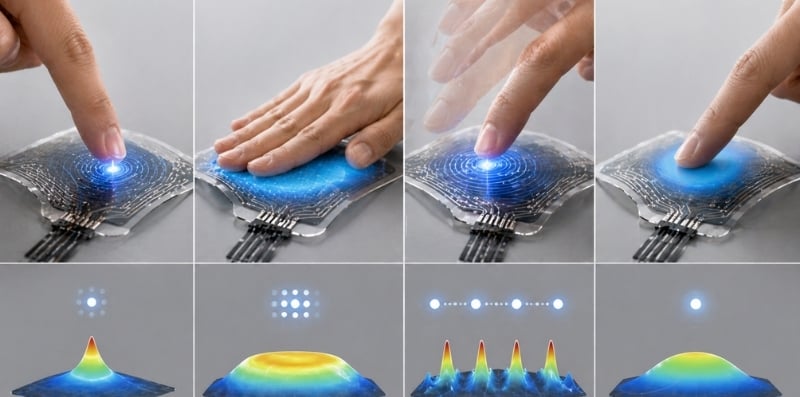 Different force types detected on flexible FSR sensor