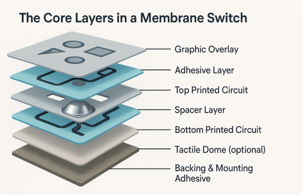 Membrane switch core layers diagram