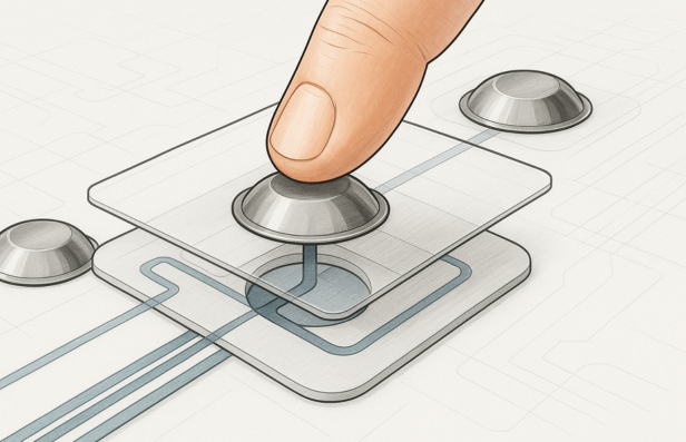 Tactile dome membrane switch actuation