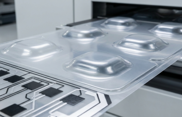 Manufacturing heat-embossed polydome sheets